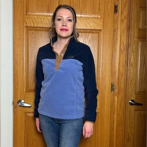 💙 COZY COLUMBIA ¾-BUTTON FLEECE 💙